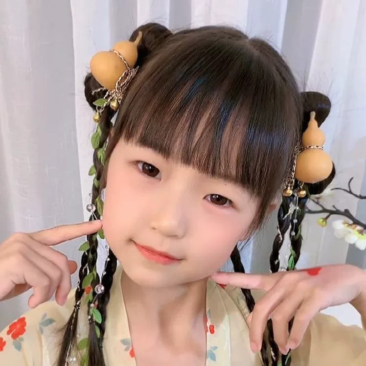 葫芦绿叶古风汉服珠珠链发夹