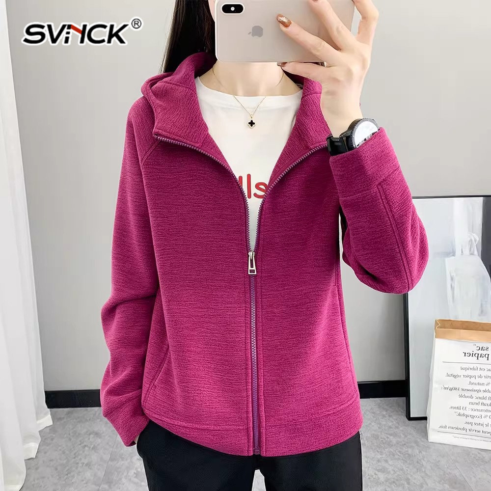 连帽抓绒衣外套女秋冬季加绒保暖摇粒绒夹克开衫双面绒休闲卫衣