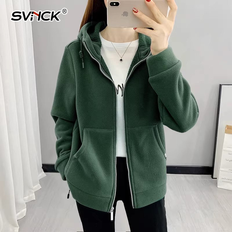 新款加厚保暖抓绒衣男女款连帽开衫摇粒绒运动休闲百搭外套卫衣