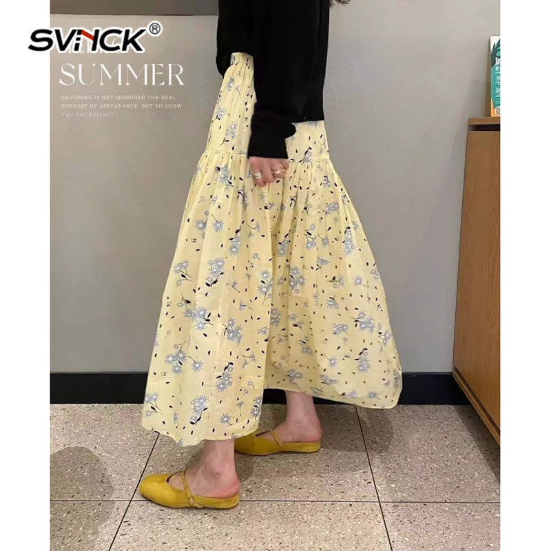 清新夏日休闲碎花半身裙女小个子