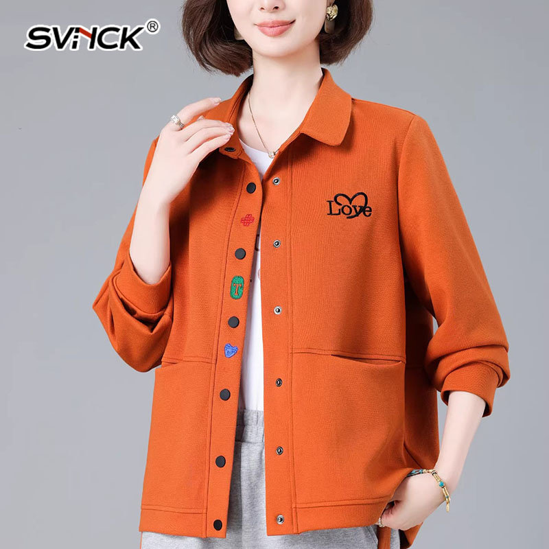 刺绣翻领开衫卫衣短外套女2026春秋新款宽松休闲百搭早春上衣