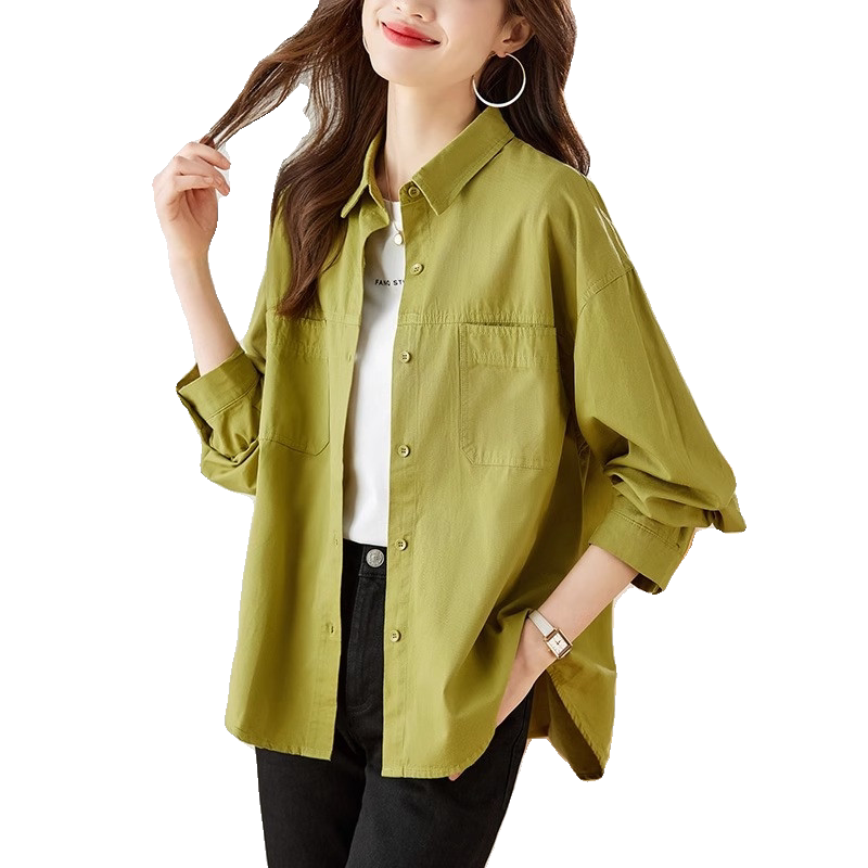 宽松衬衫外套女春秋2024设计感