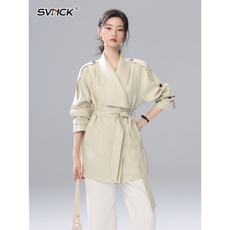 不对称领松弛感风衣外套女小个子