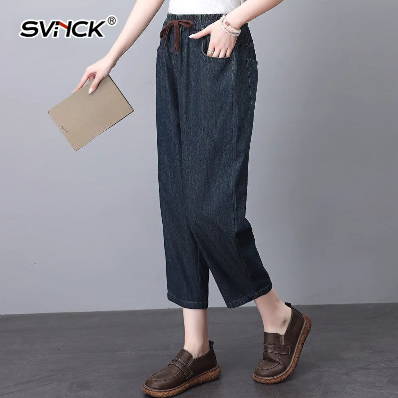 高腰牛仔裤女2025春夏季新款时尚百搭休闲宽松遮肉显瘦九分直筒裤