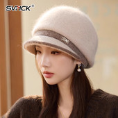 高级感针织帽子女秋冬季 保暖防寒加厚毛线鸭舌帽护耳休闲韩版 百搭
