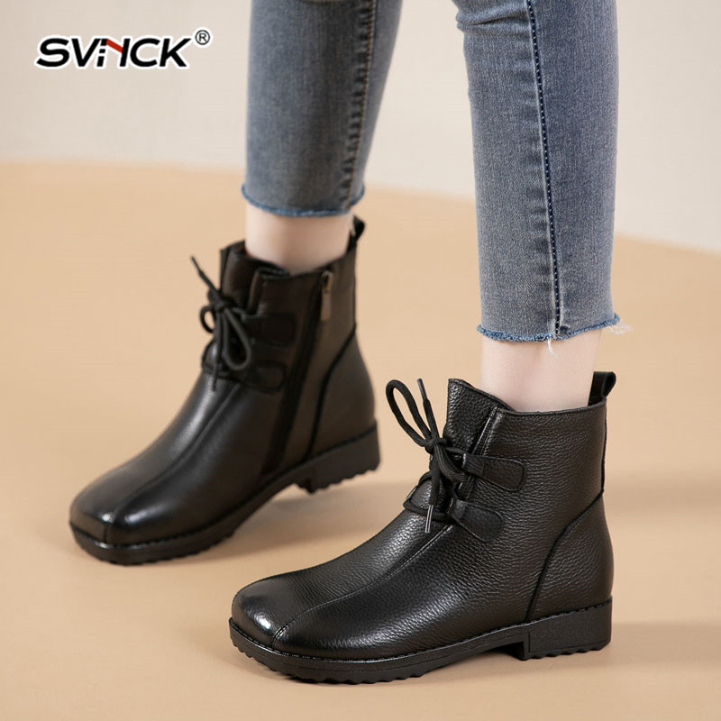 头层牛皮短靴女2024春秋季真皮女