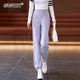 阔腿裤 子高腰垂感时尚 女2026春季 窄版 新款 休闲运动裤 直筒卫裤