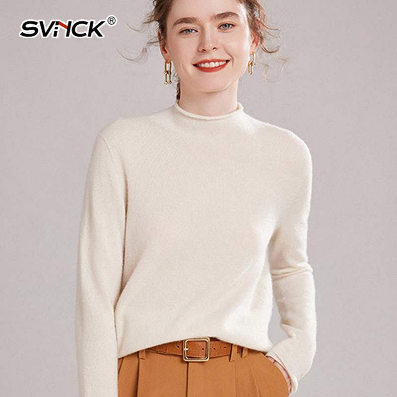 SVNCK羊绒衫女无缝一体羊毛衫