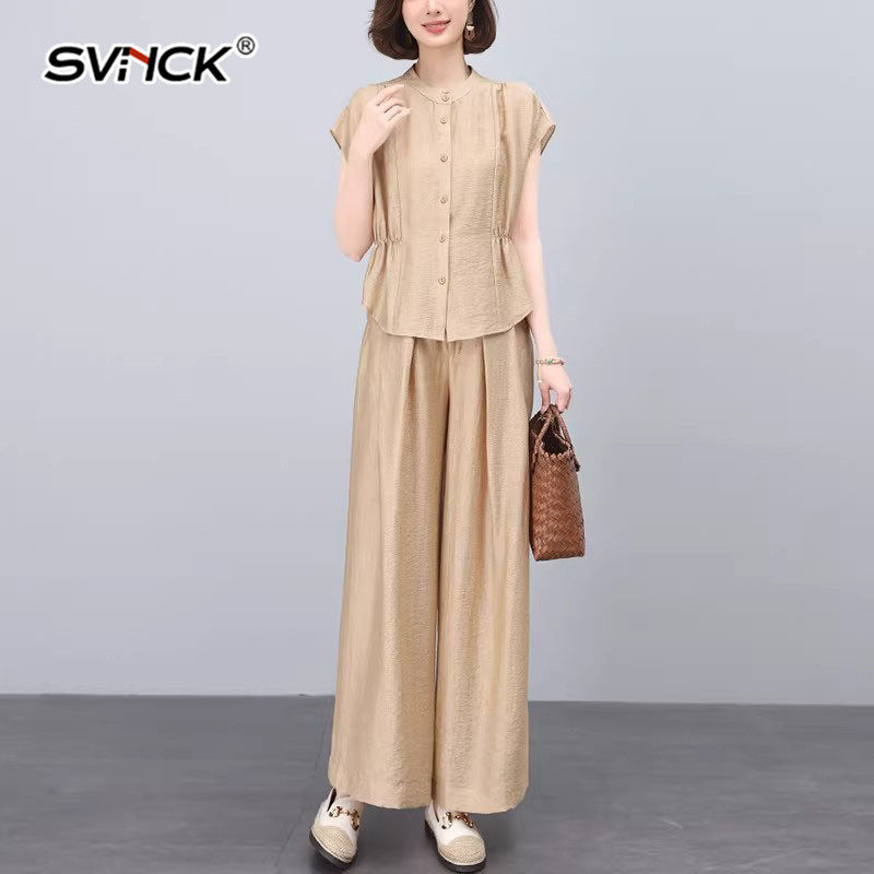 SVNCK度假穿搭休闲套装女2026新款夏季妈妈两件套得体减龄一整套