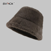 SVNCK轻奢仿貂毛显贵大檐渔夫帽女加绒加厚毛毛休闲盆帽男