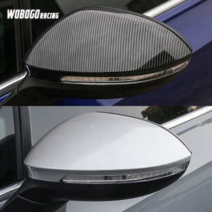 适用于高尔夫8后视镜罩golf后视镜盖gti银耳碳纤纹装 专用 饰壳改装