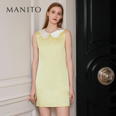 MANITO 曼尼陀Doll 连衣裙真丝睡裙性感短裙桑蚕丝秋冬娃娃领