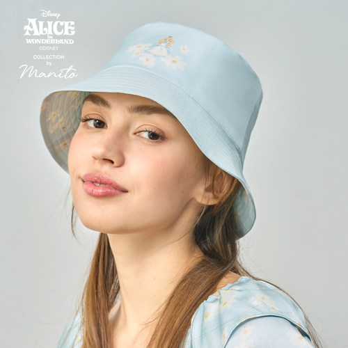 MANITO迪士尼爱丽丝合作系列 Daisy渔夫帽正反面双佩戴桑蚕丝帽子