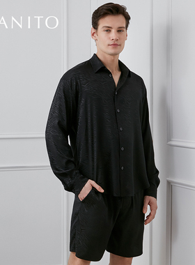 MANITO/曼尼陀Jungle虎纹真丝男士睡衣桑蚕丝家居服