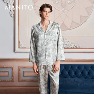 睡衣套装 MANITO 桑蚕丝长袖 Tropical花影男士 曼尼陀New