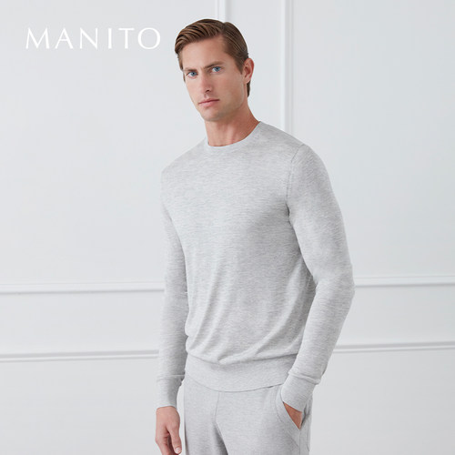 manito/曼尼陀男士保暖真丝毛衫