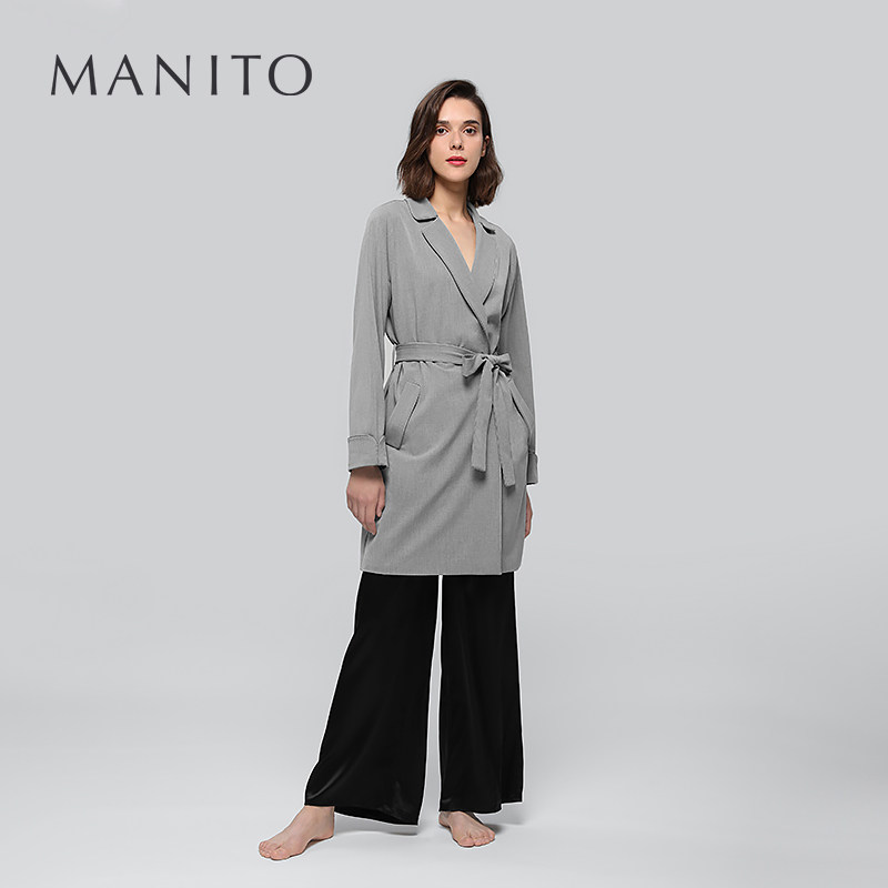 MANITO/曼尼陀Piana家居睡袍女士浴袍睡衣家居服羊毛羊绒*