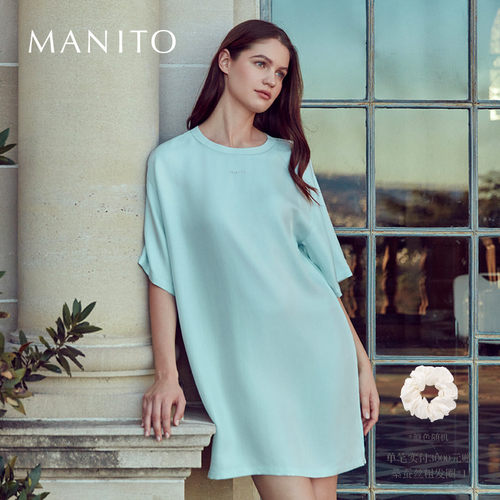 manito桑蚕丝休闲简约连衣裙