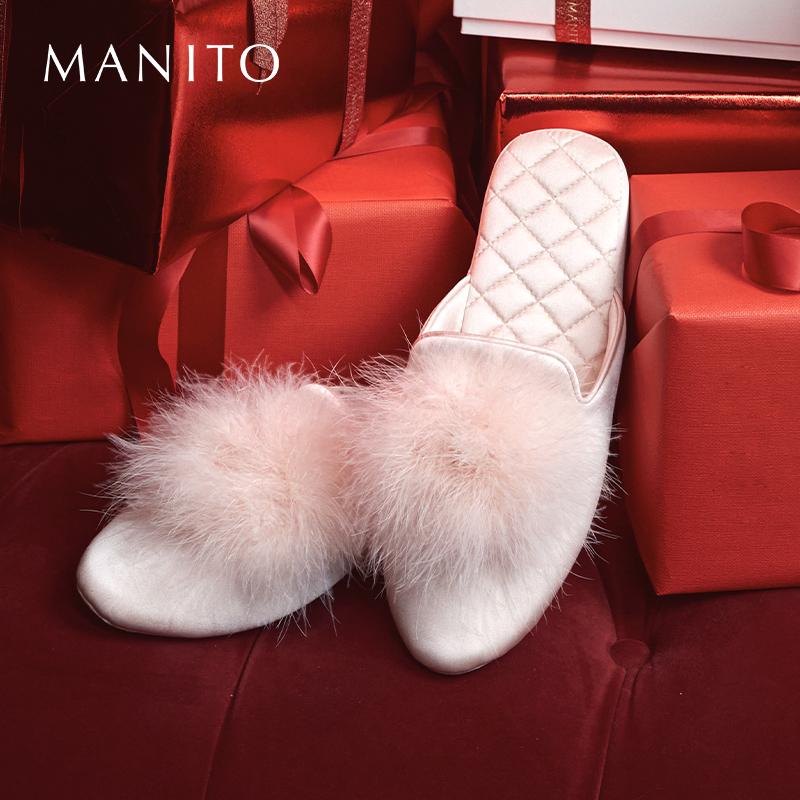 曼尼陀真丝棉拖鞋女士家居鞋