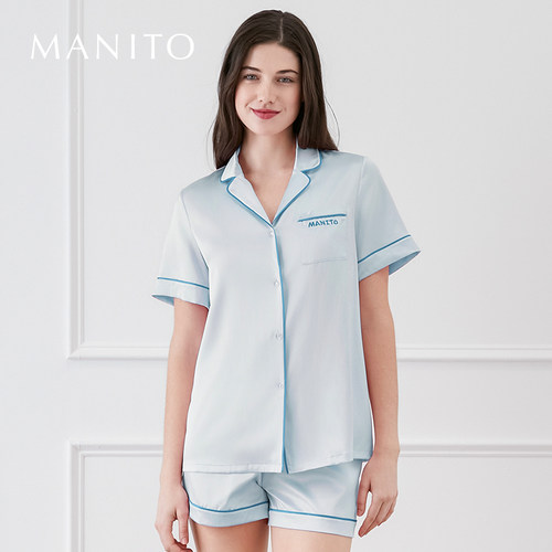 manito桑蚕丝刺绣家居服