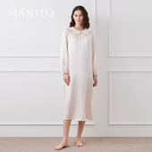 MANITO 曼尼陀Doll娃娃领真丝睡衣睡裙桑蚕丝家居服