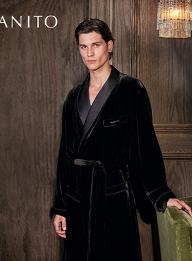 MANITO/曼尼陀Rome男士丝绒睡袍 家居服男宽松