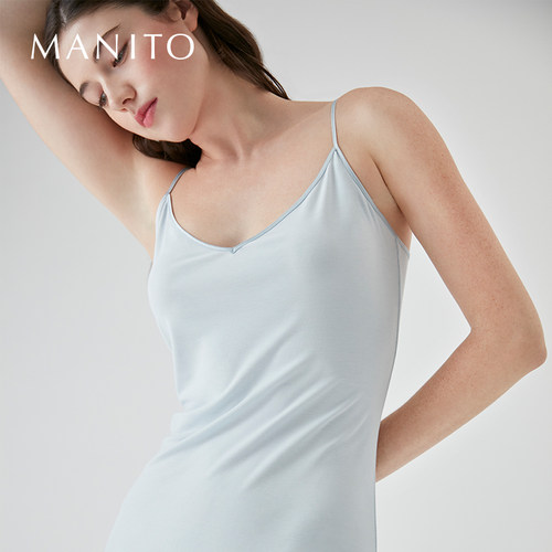 manito桑蚕丝莫代尔简约吊带裙