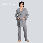 男士 MANITO 曼尼陀Limerence真丝羊毛睡袍套装 桑蚕丝针织舒适