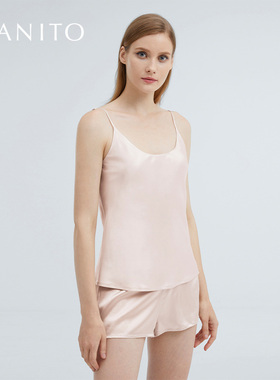 MANITO/曼尼陀Basal  圆领真丝吊带短裤套装桑蚕丝家居服