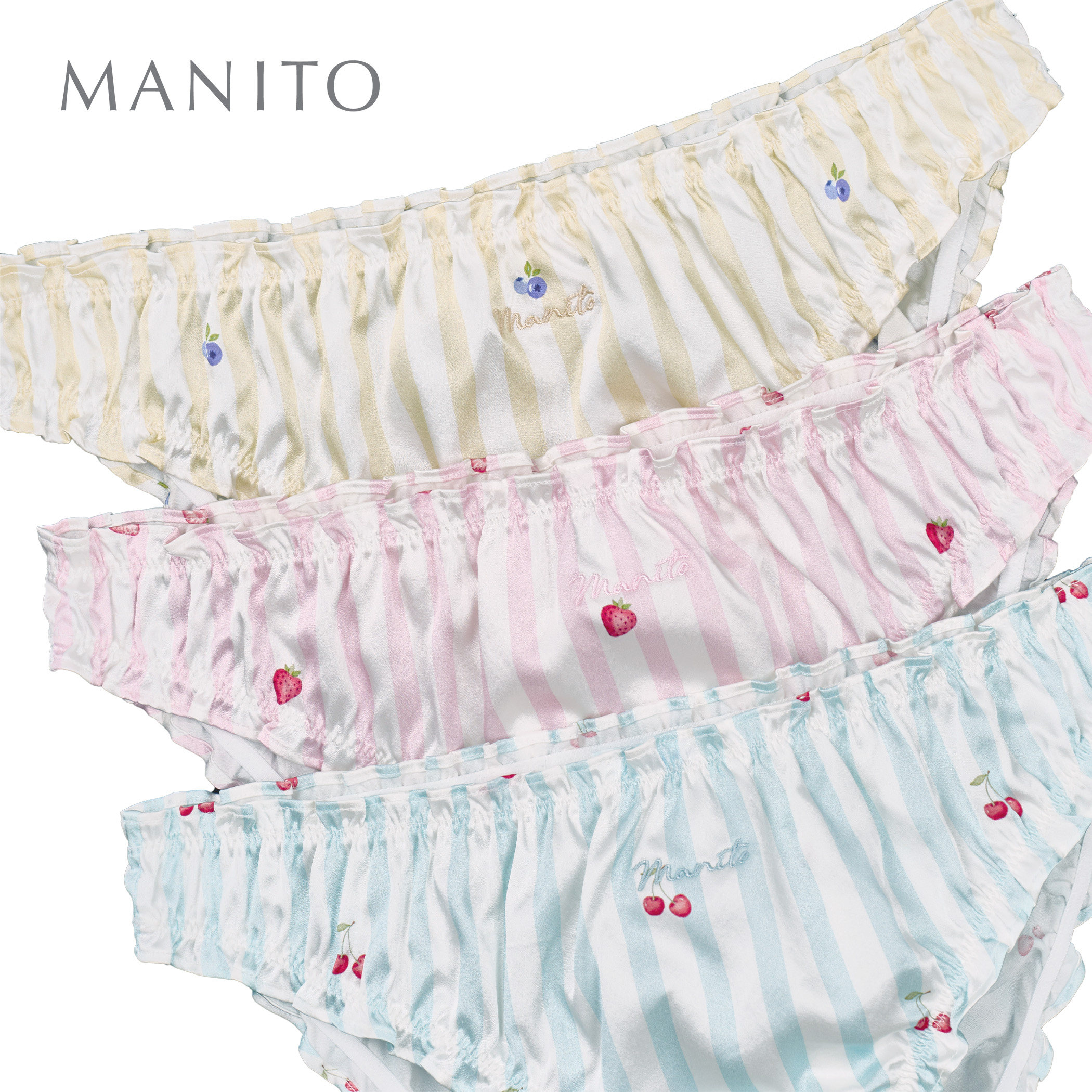 MANITO/曼尼陀Summer Fruits 桑蚕丝内裤礼盒亲肤三角裤三条装
