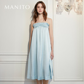 MANITO 曼尼陀Blooming真丝吊带长裙丝滑桑蚕丝家居服