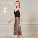 MANITO 曼尼陀Wild Jungle豹纹半裙中长裙蚕丝睡裙
