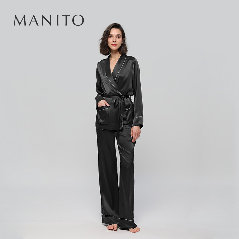 MANITO/曼尼陀Elite睡袍套装真丝睡袍桑蚕丝睡衣女 舒适家居服