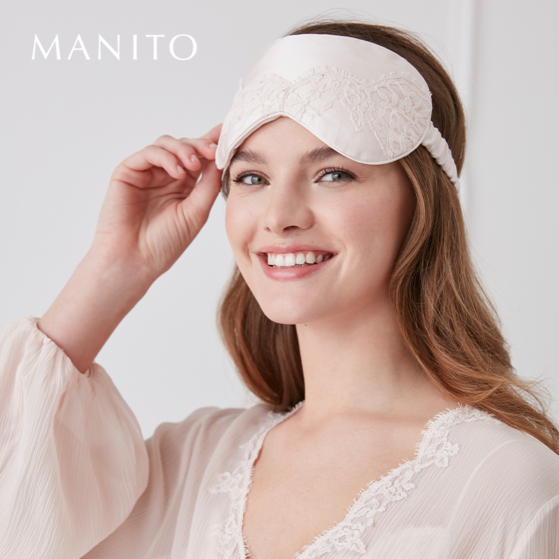 MANITO/曼尼陀Latica真丝蕾丝眼罩桑蚕丝舒适透气睡眠遮光眼罩