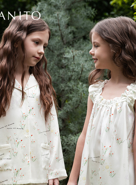 MANITO/曼尼陀 Princess Louise 婴童睡衣套装小清新桑蚕丝家居服