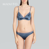 MANITO 蕾丝真丝文胸胸罩桑蚕丝内衣钢圈上托贴身 曼尼陀Ethereal