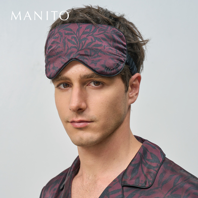 MANITO/曼尼陀 Tropical男士叶影眼罩22姆米100%桑蚕丝印花眼罩