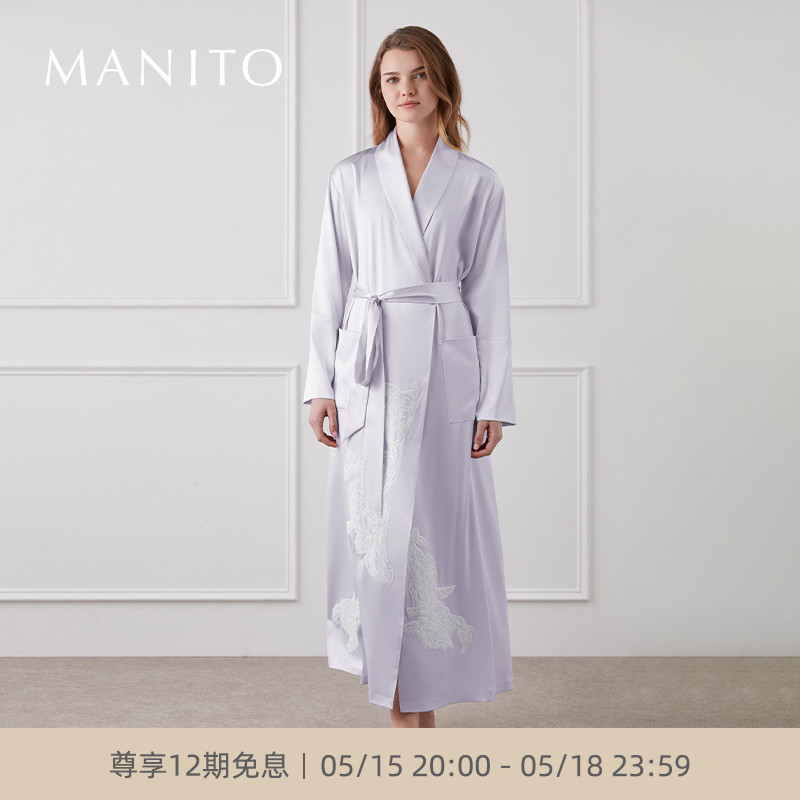 MANITO/曼尼陀Camellia真丝长睡袍桑蚕丝纯欲风家居服春夏季