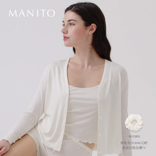 manito桑蚕丝莫代尔开衫