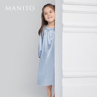 曼尼陀Gloria睡裙婴儿儿童真丝睡裙睡衣 MANITO