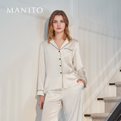 MANITO 曼尼陀Treasure点点织带真丝睡衣桑蚕丝家居服套装