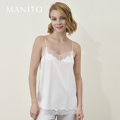 MANITO 曼尼陀Latica桑蚕丝吊带上衣 蕾丝边性感睡衣家居服内搭