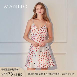 曼尼陀真丝短睡裙桑蚕丝吊带裙Loved MANITO Essential春夏季