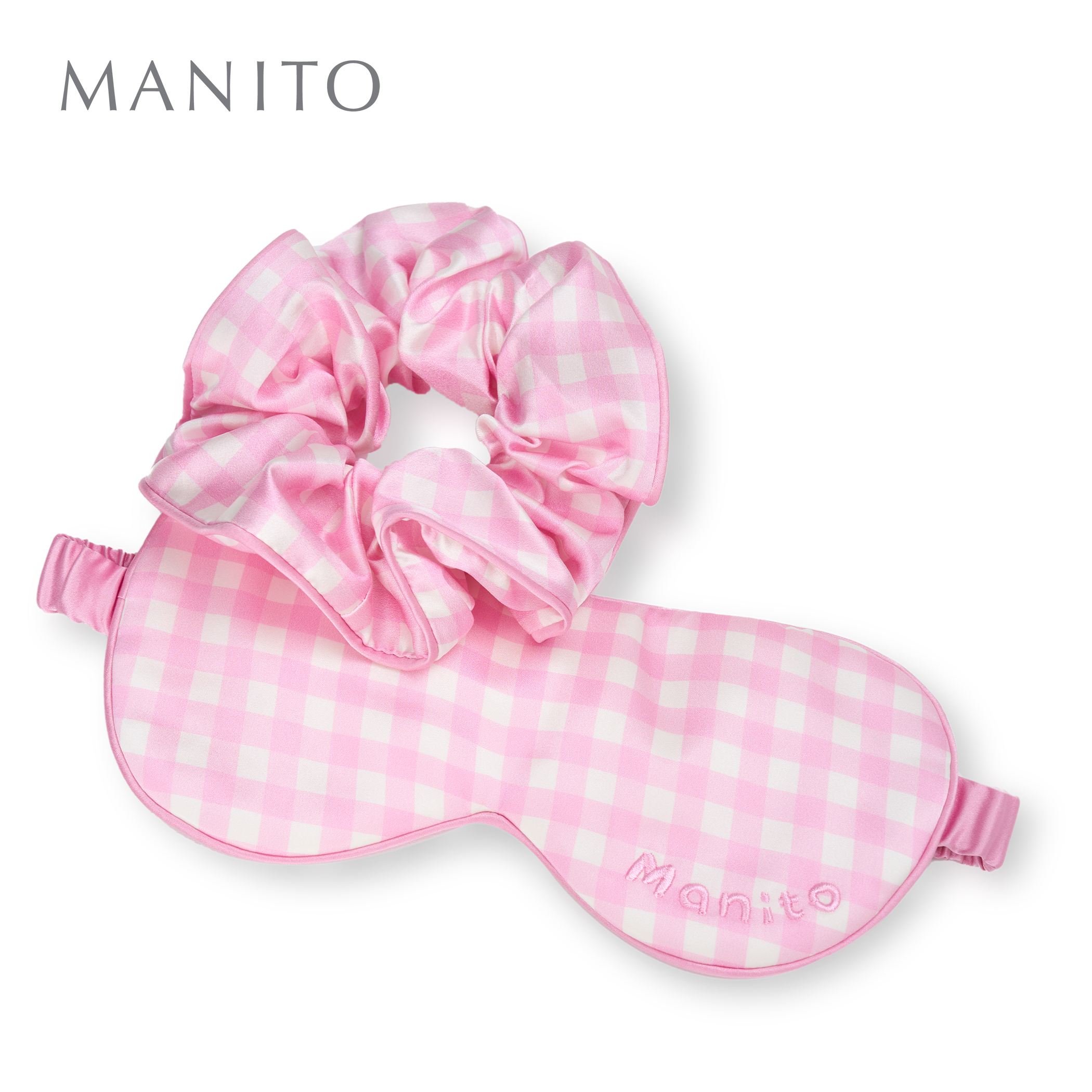 MANITO/曼尼陀 Blooming闺蜜礼盒格子印花桑蚕丝眼罩发圈生日礼物