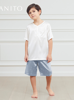MANITO/曼尼陀Fragment婴童真丝短套装桑蚕丝家居服