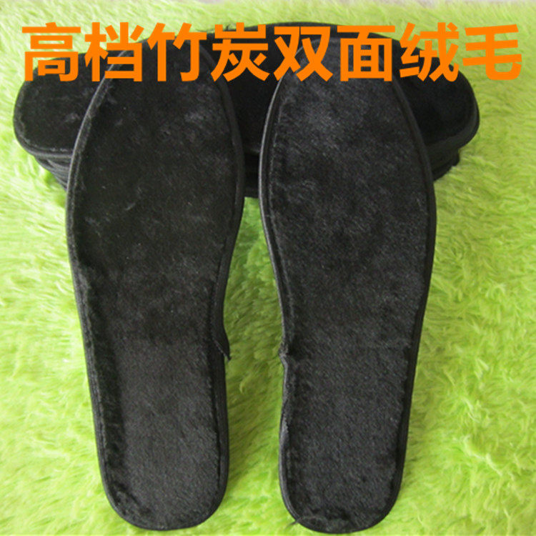 厂家直销保暖黑色绒毛垫 羊羔绒羊绒垫 棉毛毡男女款加厚冬季鞋垫