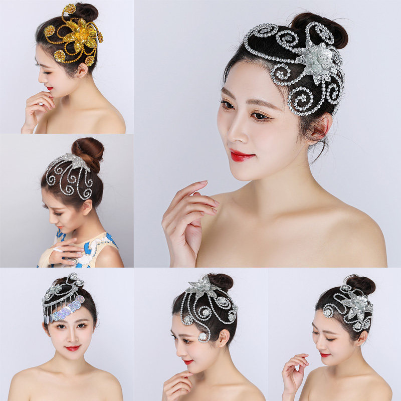 舞台串珠头饰广场秧歌儿童古典舞舞蹈头饰现代民族表演头花跳舞女,运动/瑜伽/健身/球迷用品,更多舞蹈配饰,淘宝优惠券,粉丝福利购,淘宝优惠卷