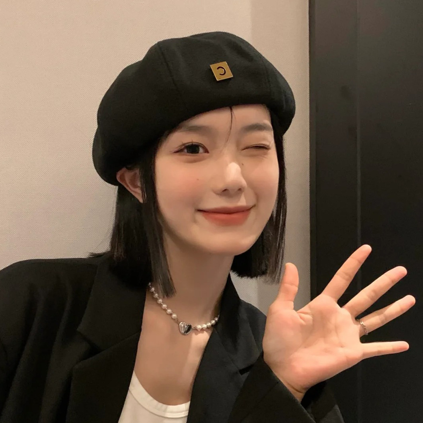 新款ins网红c字贝雷帽女秋黑色针织帽春秋透气日系显脸小画家帽子,服饰配件/皮带/帽子/围巾,帽子,淘宝优惠券,粉丝福利购,淘宝优惠卷