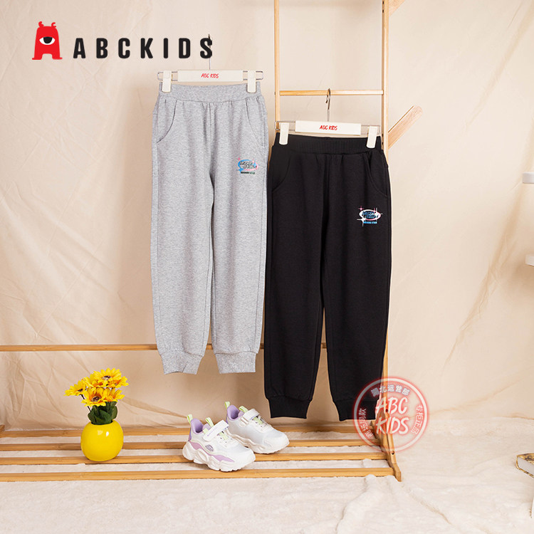 abckids童装女童休闲裤简约百搭运动裤门店秋季新款学生洋气裤子