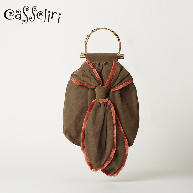 casselini日系原创包包女2019新款圆环手提包可爱少女海边度假包